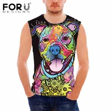 FORUDESIGNS/Мужская одежда, мужская 3D цветная майка с рисунком собаки, мужская майка для фитнеса, бодибилдинг, жилет Летний без рукавов, Blusa Masculina