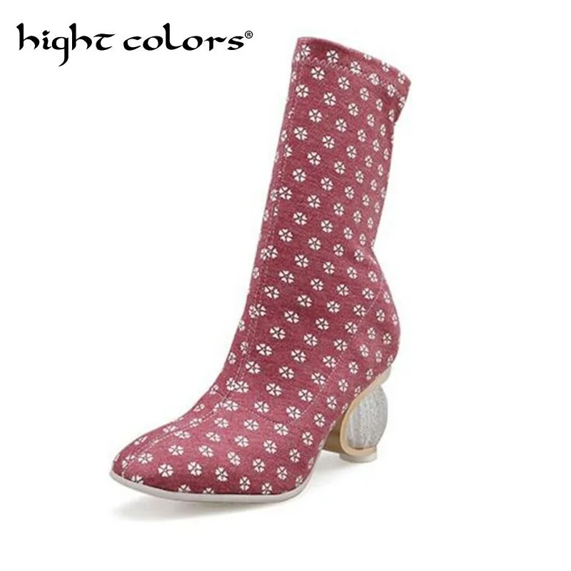 platform elastic sock boots