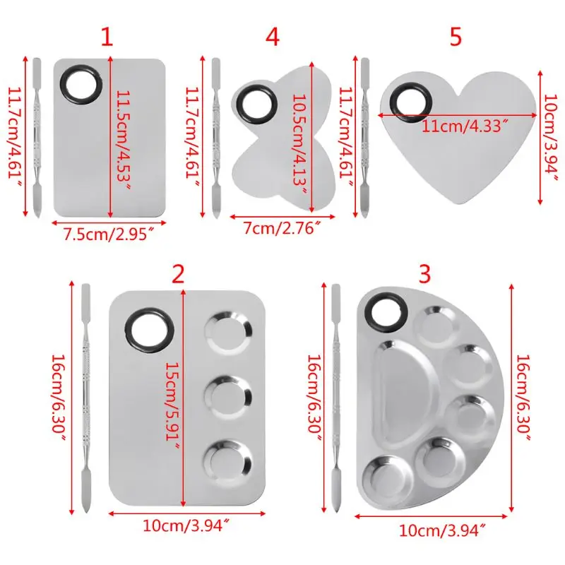 Нержавеющая сталь Краски палитра лоток смешивания стержня шпатель набор для ногтей товары для рукоделия акварель, масло Краски ing Палетка для смешивания красок для макияжа
