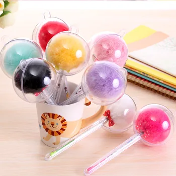 

5pcs/lot Creative Story high quality Sun Li lovely hair ball gel pen cute needle type Plush gel pen