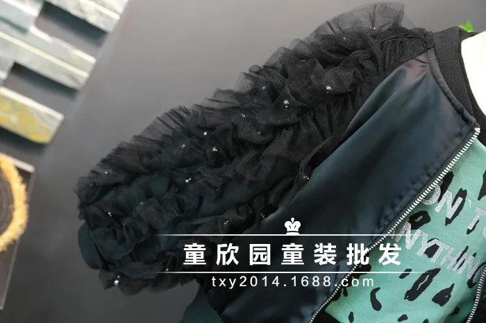 Куртка для девочек коллекция 2017 года новая осенняя легкая куртка с бусинами