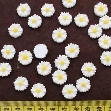 300 шт 12 мм белая Красивая Смола Маргаритка Хризантема и Подсолнух Камея основа для установки кабошона Подвески Подвеска