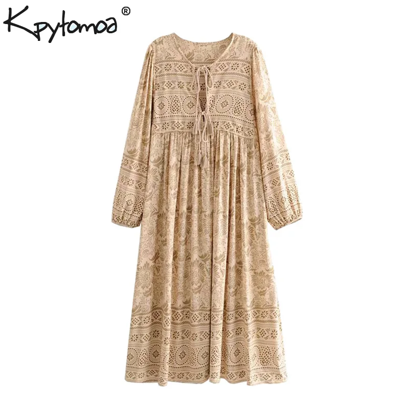 

Boho Chic Summer Vintage Floral Print Pleated Dresses Women 2019 Fashion V Neck Lantern Sleeve Beach Dresses Vestidos Mujer