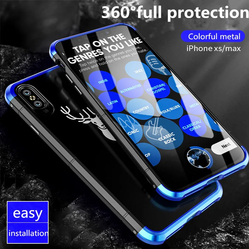 For Apple iphone XS MAX Case Luxury Cover Thin Hard PC 360 Protective Shell Metal Bumper for iphoneXS XR Aluminium Frame Armor |