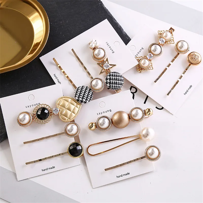 

Pomlee Elegant 3 Pcs/set Imitation Pearl Hair Clips Hair Jewelry Hairpins For Women Girl Headwear Accessories Korean Bobby Pins
