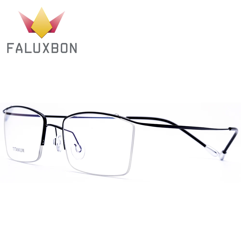 

Screwless Optical Myopia Glasses Frame Men Titanium Alloy Semi Rimless Spectacles Frame Rectangle Prescription Eyeglasses Frame