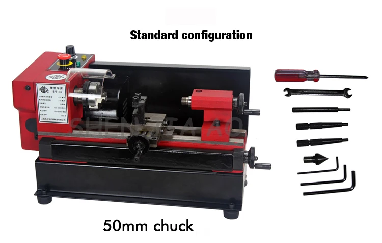Мини Миниатюрный металлический токарный станок, обучающий станок, Токарный C0-125-220V, мини обучающий металлический токарный станок 150 Вт 1 шт