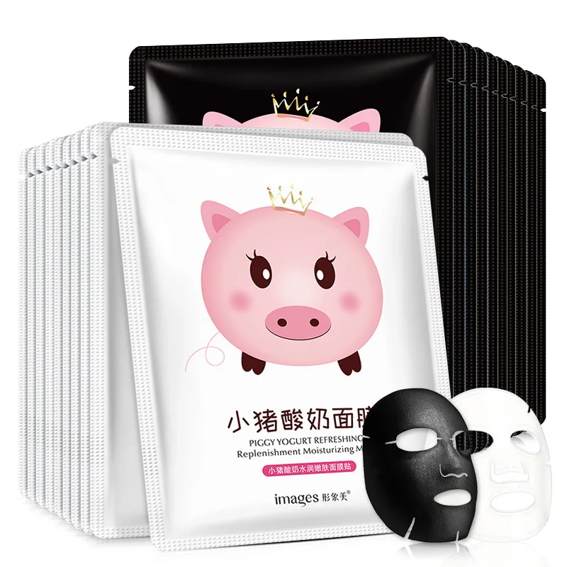 

BIOAQUA Face Mask Pig Yogurt Transparent Moisturizing Whitening Oil-control Facial Sheet Mask Black Tony Moly Skin Care Korean