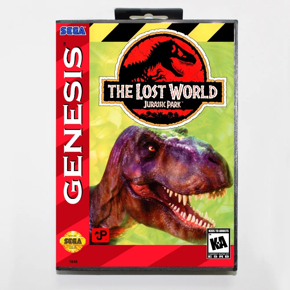 

The Lost World Jurassic Park Game Cartridge 16 bit MD Game Card With Retail Box For Sega Mega Drive For Genesis