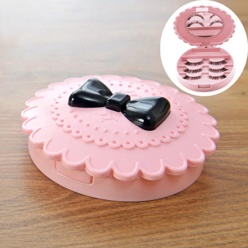 

Women Fashion Empty False Eyelash Storage Packaging Cases Box with Mirror Container Holder Organizer