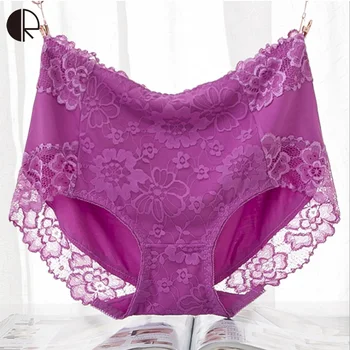 

Plus Size Panties High-rise Waist Sexy Briefs Breathable Comfortable High Quality Healthy Modal Lace Womens Underwear AU306