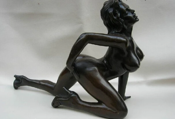 

S0942 Western Europe very oomph Refined copper bronze nude belle sculpture Statue D0318