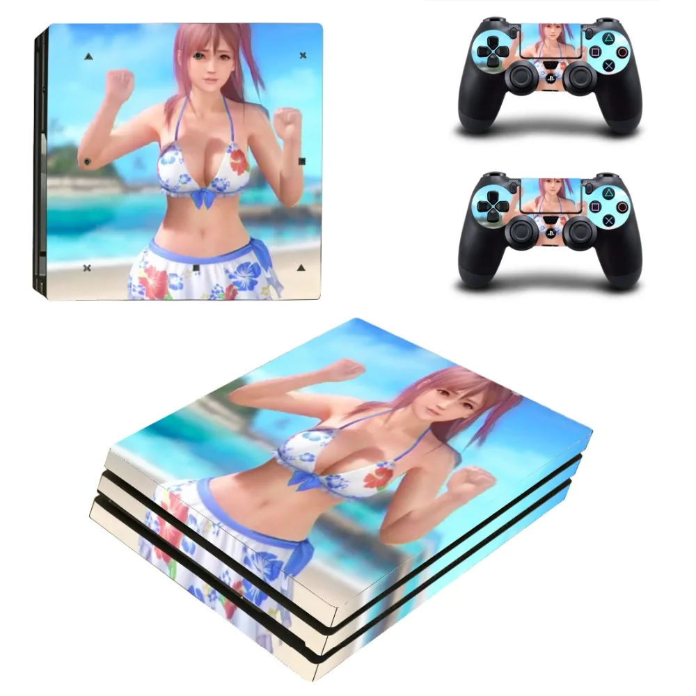 Виниловая наклейка Dead or Alive 6 PS4 Pro для консоли Sony Playstation 4 и 2 контроллера стикер