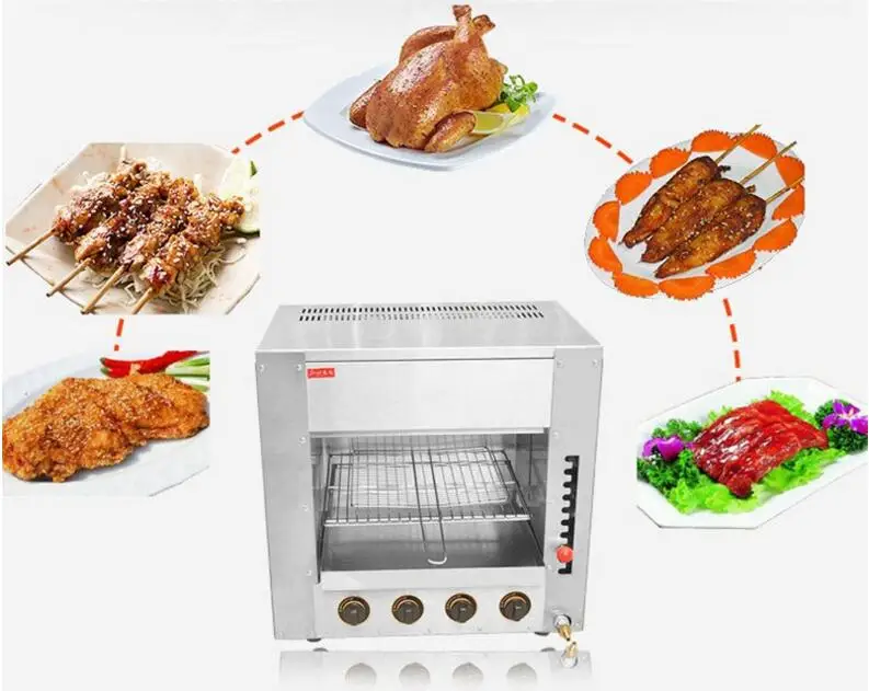 Gas Fish Griddle Commercial Oven Desktop Chicken Roaster Salamander