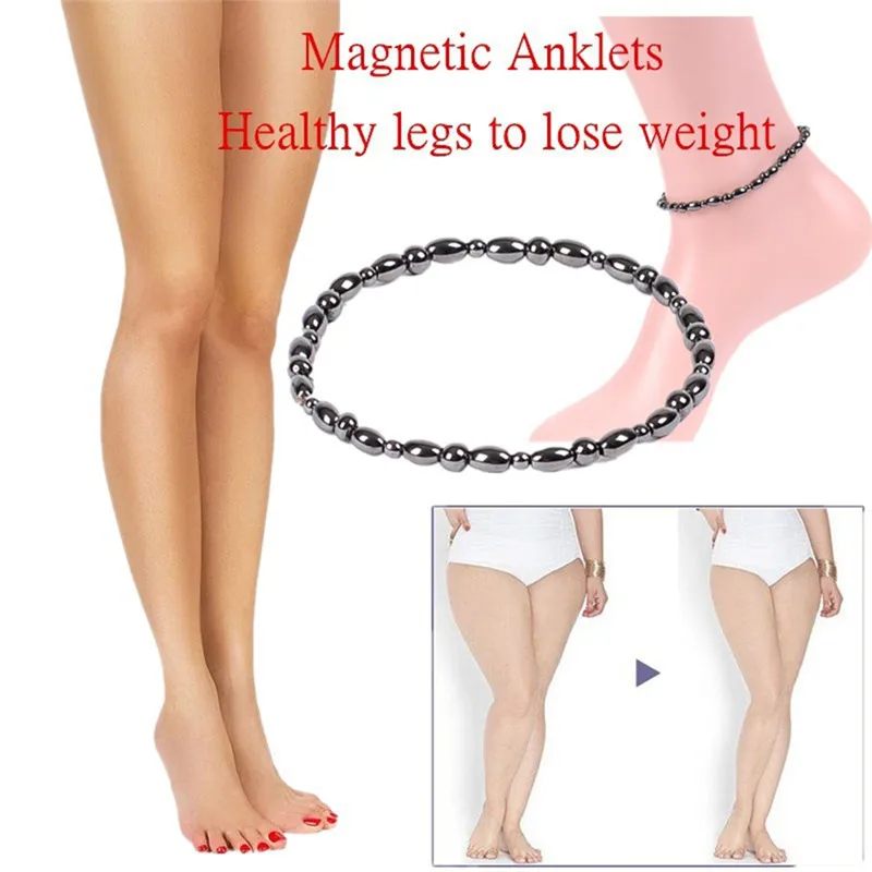 

1Pc Vintage Black Magnetic Therapy Anklet Beads Foot Chain Healthy Weight Loss Ankle Bracelet For Women Men Jewelry