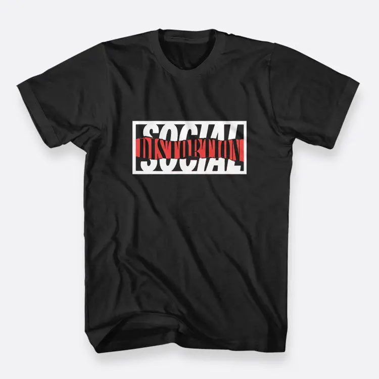 Social Distortion Punk Rock S-3XL Цвет Черный Хорошее Качество Бренда Хлопчатобумажную Рубашку