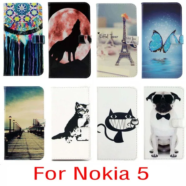 Jovo для Nokia 5 задняя крышка Корпус кошелек чехол кожаный бумажник флип Магнитная