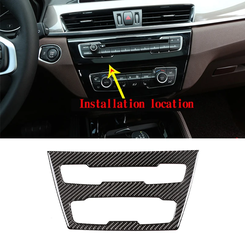 

1 Pcs Soft Carbon Fiber Central Control Volume Frame Panel Cover Trim For BMW X1 F48 2016-2019 Car Accessories