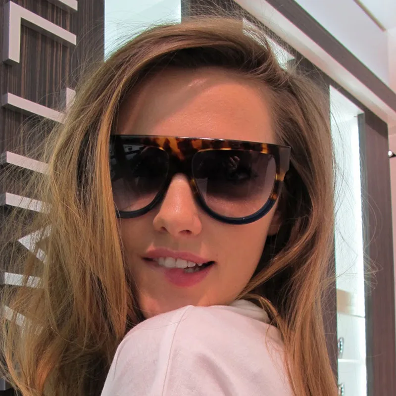 

Newest 2018 Fashion Square Sunglasses Women Cat Eye Luxury Brand Big Black Sun Glasses Mirror Shades lunette femme Oculos