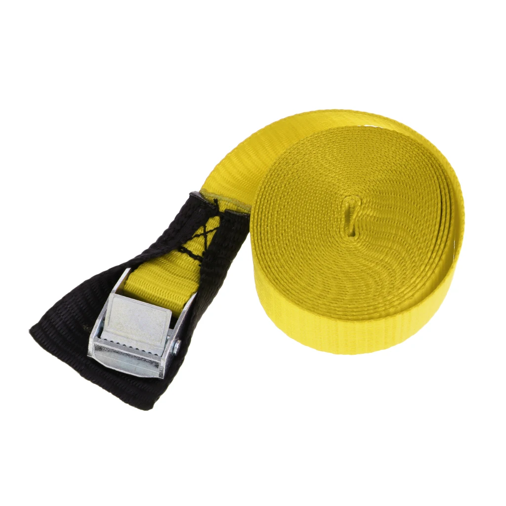 Heavy Duty Polyester Tie Down Strap with Metal Cam Buckle for Kayak Canoe Boat Surfboard SUP Trailers - Choose Size & Color