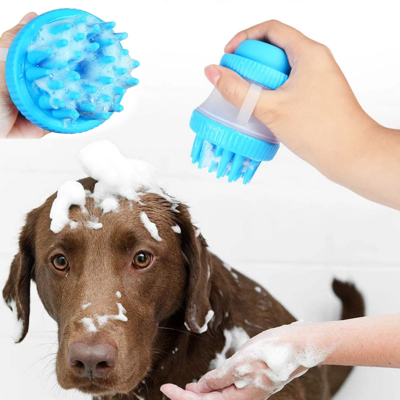 Dog cat bathing hair supplies Pet Dog silicone bath brush pet bath