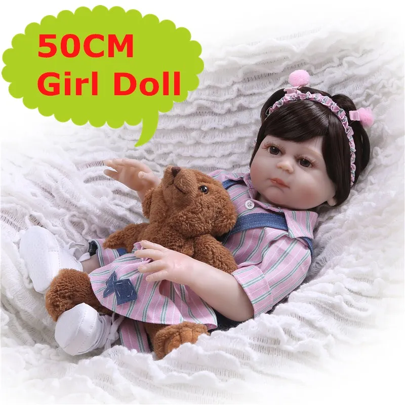 

NPK Lifelike Full Silicone Reborn Baby Menina Alive 20'' toddler Baby Bonecas girl kid bebe doll girls toys gifts