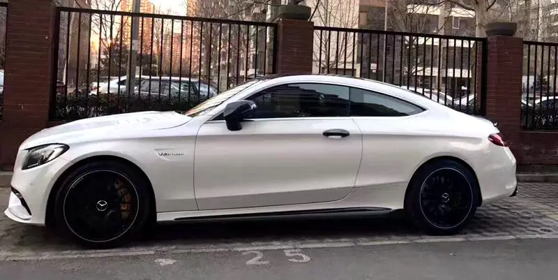 Автомобильный спойлер из углеродного волокна для Mercedes Benz C Class W205 купе 2015 + черная задняя часть автомобиля декоративное крыло для c180 c200 c220 c250