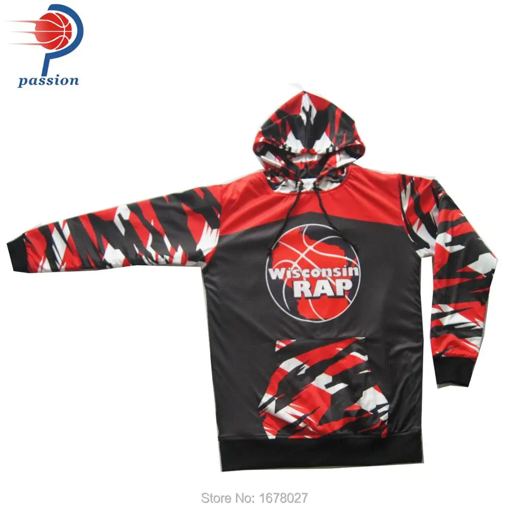 

100%Polyester Fleece Sublimated Custom Black and Red Camo Sports Hoodies For Sale