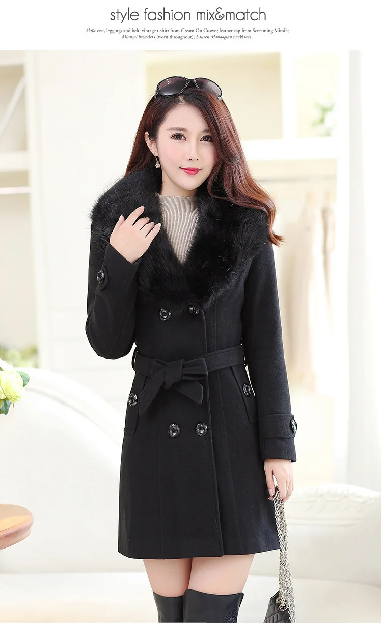 Новое поступление зима весна женское Шерстяное Пальто корейский стиль верблюжий тонкий отложной воротник повседневное толстое пальто размера плюс 5XL длинное пальто