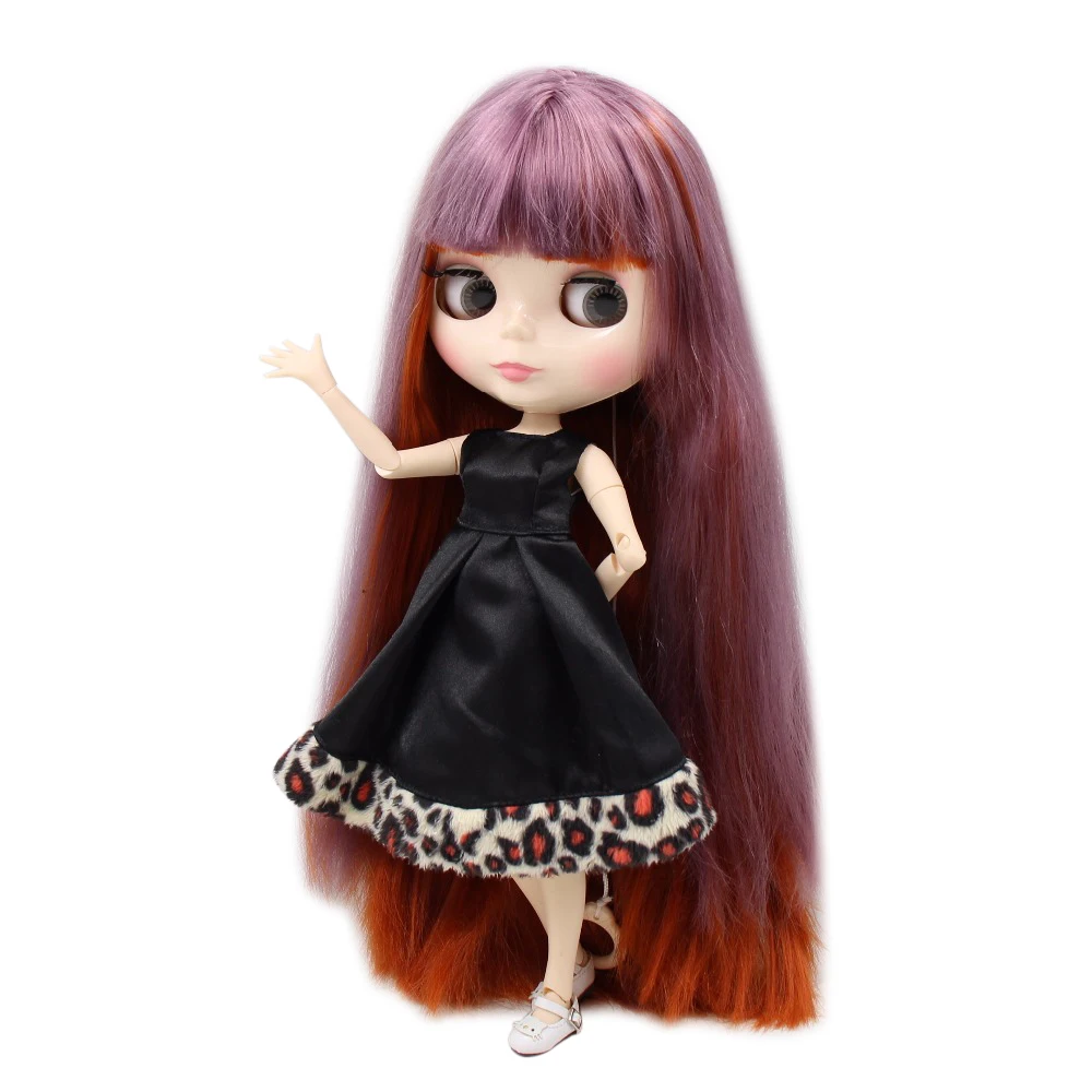 Кукла ICY DBS Blyth BL1025/232 фиолетовая микс красный коричневый волос белая кожа сустав
