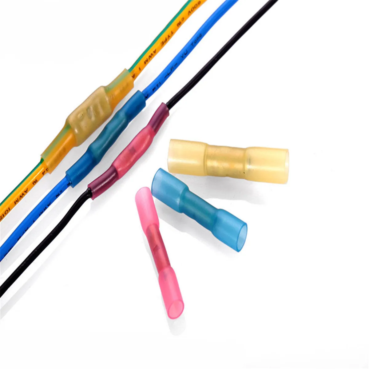 

50Pcs/Set Insulated Welding Terminals Tools Heat Shrink Solder Cable Sleeves Tube Waterproof Wire Terminal Wire Splice Connector
