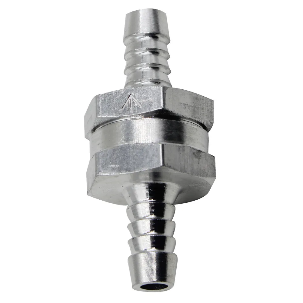 5//16 8mm Chrome Aluminium Non-Return One Way Valve Oil Fuel Petrol Diesel Water