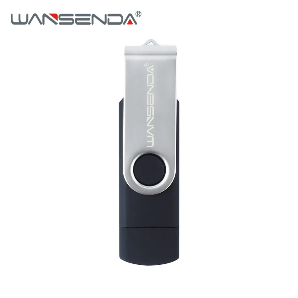 Флеш-накопитель Wansenda D103 OTG USB 256 ГБ 128 Гб 64 ГБ 32 ГБ 16 ГБ 8 ГБ флеш-накопитель USB 3,0 Флешка для Android/PC - Цвет: Черный