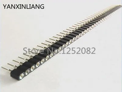 5Pcs 2.54mm Pitch 40 Pin Female Single Row Straight Round Pin Header Strip