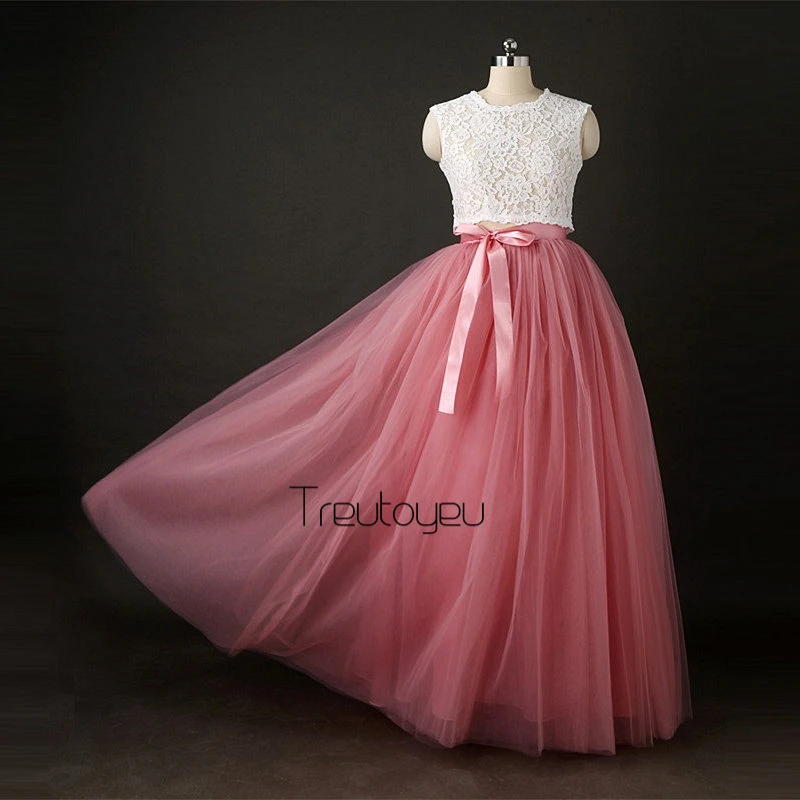 

[Best Quality] 7 Layers 110cm Long Tulle Skirts Womens Pleated Skirt Fashion Wedding Bridal Bridesmaid Skirt Faldas Jupe Saias