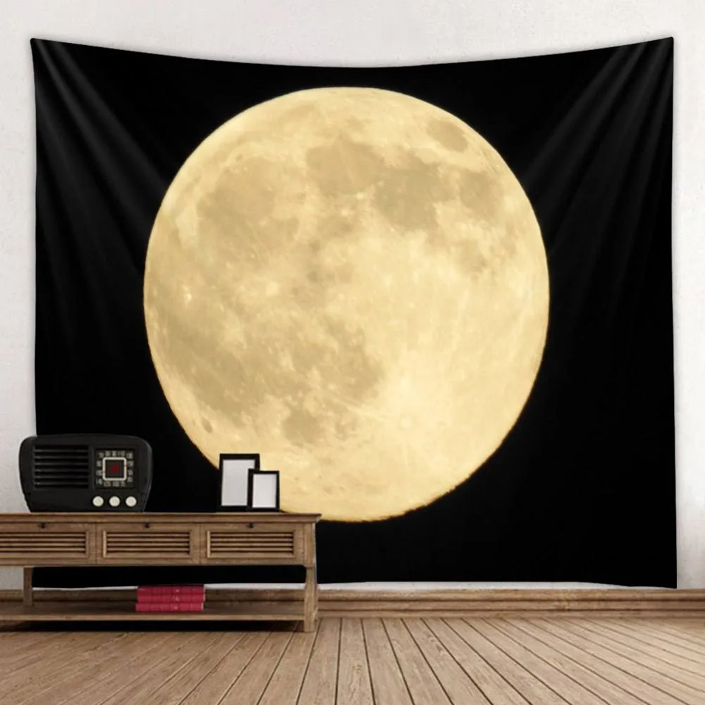 

New Space Scenic Tapestry Moon Earth Hanging Wall Picture Night Scenery Beach Towel Nature Tenture Mural Polyester Carpet