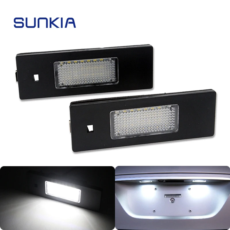 2Pcs/Set SUNKIA Car LED License Plate Lights For Mini Cooper Club man