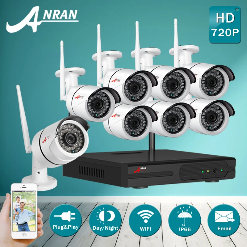

New! 720P HD Outdoor Weatherproof Night-Vision IR Security Surveillance Camera&Plug And Play 8CH Wireless NVR CCTV System+2TBHDD