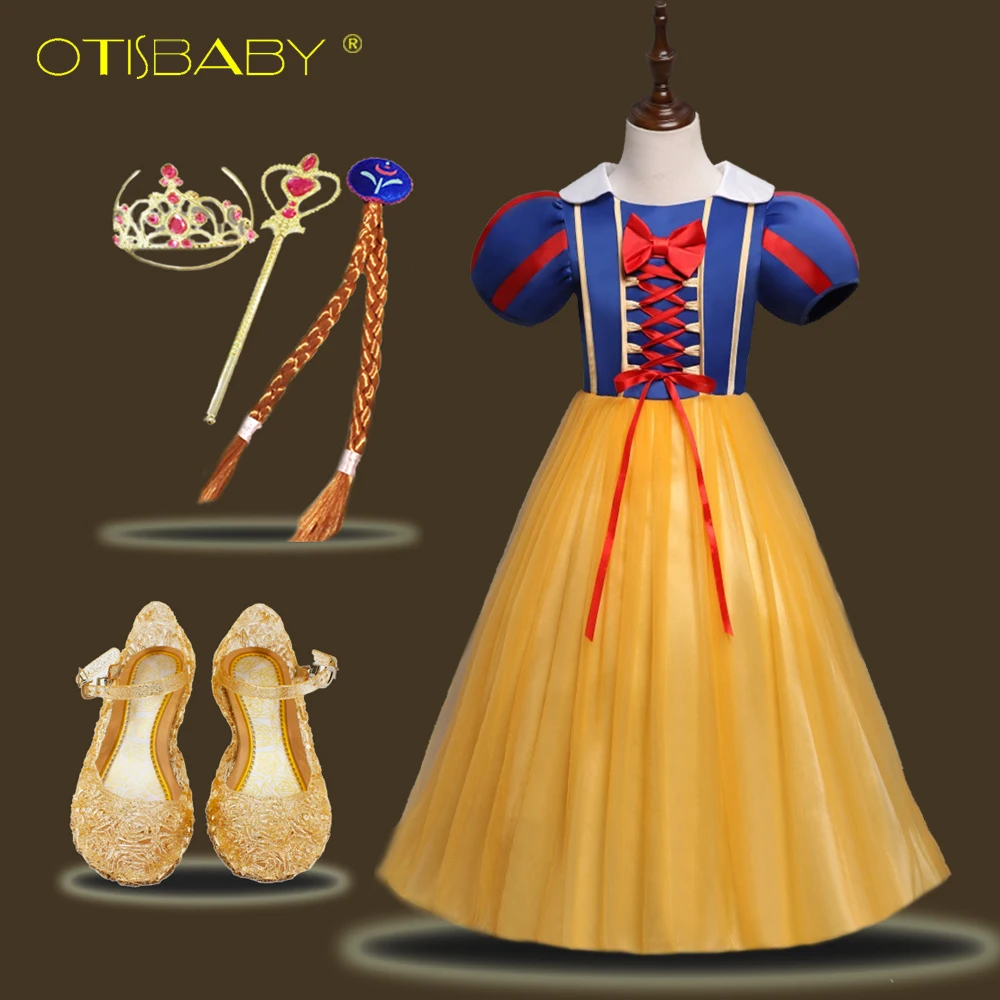 Платье Золушки для маленьких девочек; платье принцессы Белоснежки; красивые вечерние платья для девочек на год и выпускной; длинное платье для маленькой принцессы