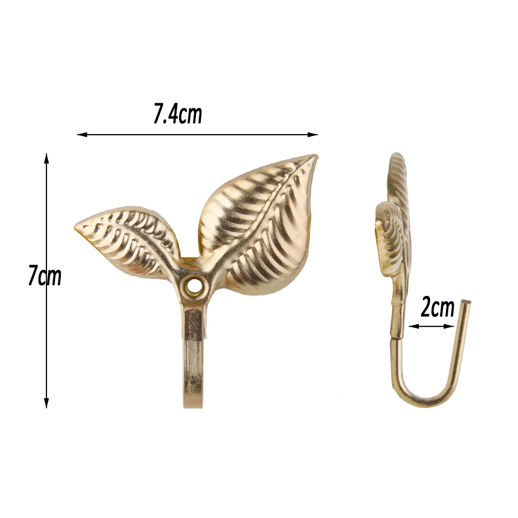 New Hot Sale 2Pcs Leaf Curtain Drapery Tiebacks Door Wall Hat Hooks Holder Hanger Bronze Curtain Tracks Accessories Home Decor