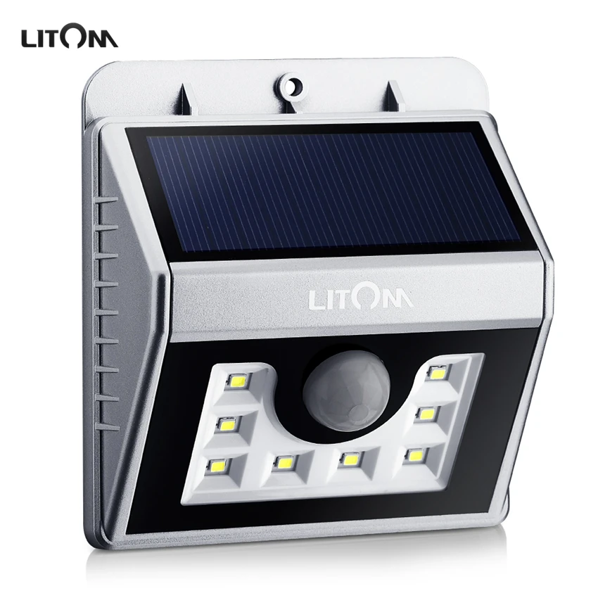 

Litom LSL5S Waterproof 8 LED Security Solar Powered Light PIR Motion Sensor Light Wall Lamp for Path Stairs Garden Outdoor