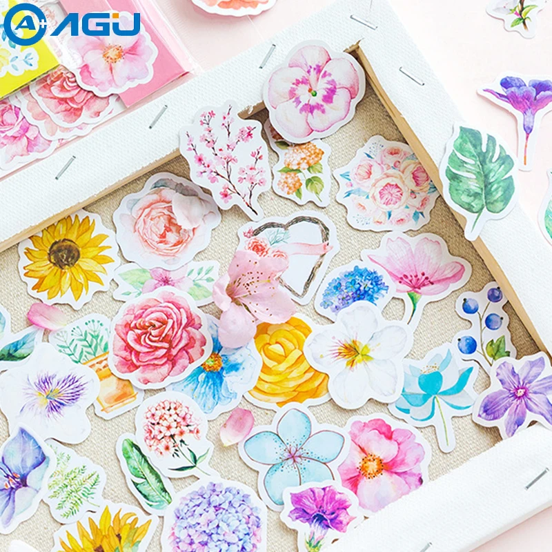 AAGU 45 шт./упак. Kawaii японский журнал декорации милый дневник Цветочные наклейки