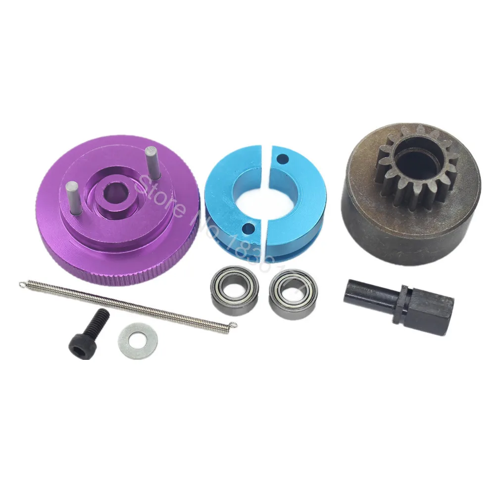 Complete Flywheel Clutch bell 14T & Shoes Spring Ball Bearings 5x10x4