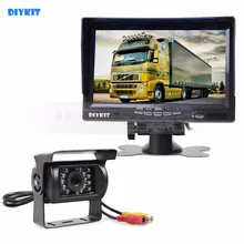 DIYKIT Rear View Car Camera + 7 inch HD TFT LCD Car Monitor Display Reverse Rear View Monitor Screen Remote Control