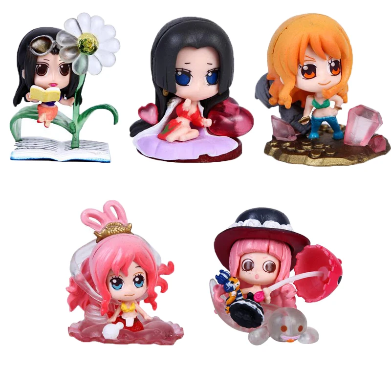 

Nami Robin anime model Shirahoshi 5pcs/set One Piece cute action figure 5cm Nendoroid collection toy gift