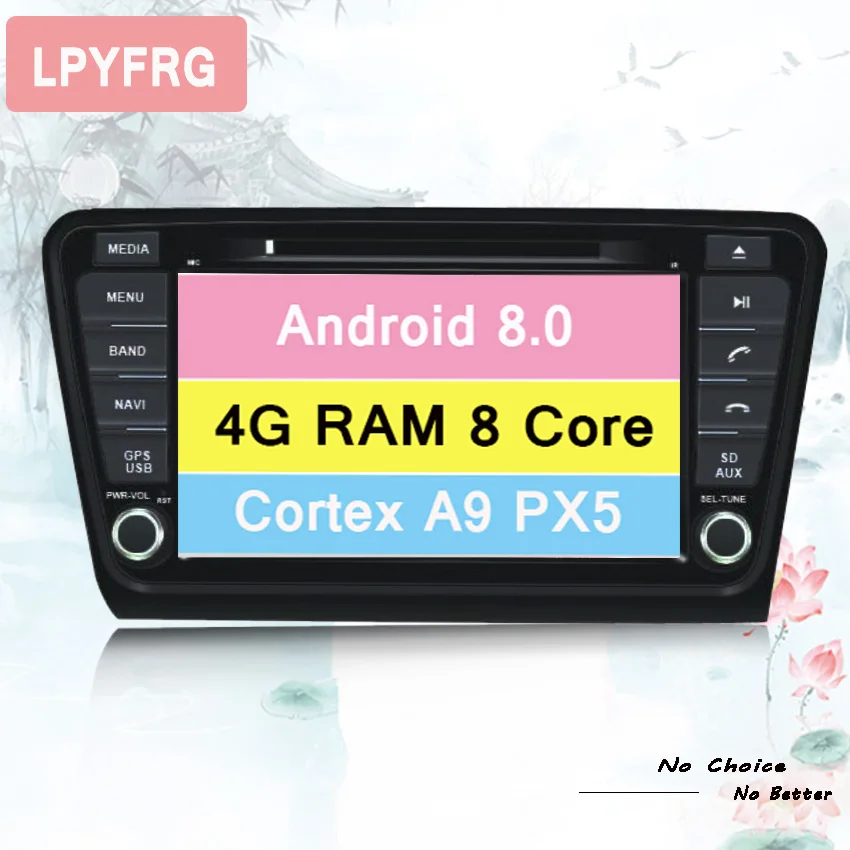 Discount 8 inch 2 din Octa Core RAM 4GB Android 9.0 car Radio player DVD 32G ROM for VW Skoda Octavia 2014-2018 3/4G DAB+ Tape Recorder 4