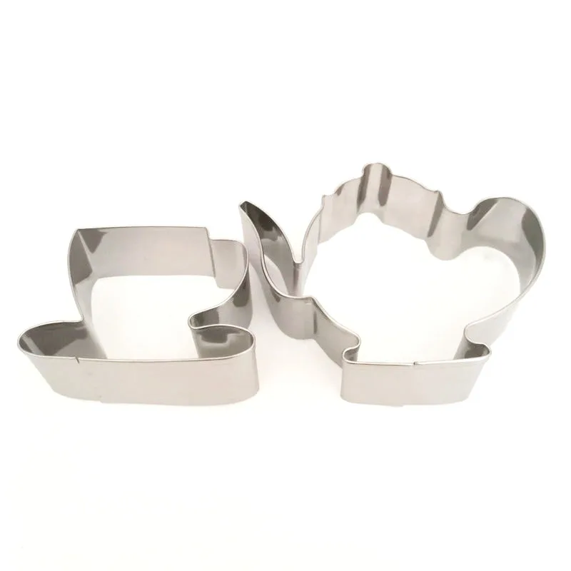 2pcs Teapot Tea Cup Cookie Cutter Set Stainless Steel Pastry Fondant Biscuit Tools Baking Accessories | Дом и сад