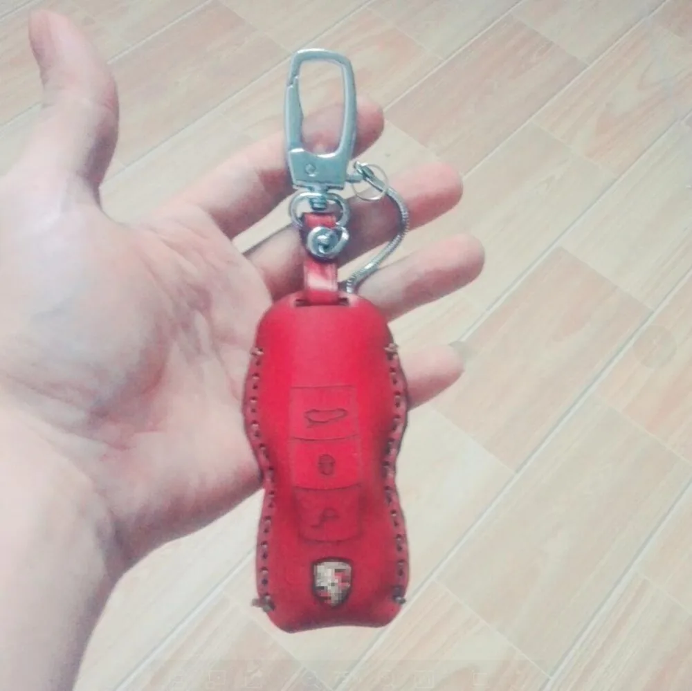 Genuine Leather Car Key Cases Shell Cover For Porsche Cayenne 911 996 Panamera Macan Boxster 986 987 981 Smart Keys-2