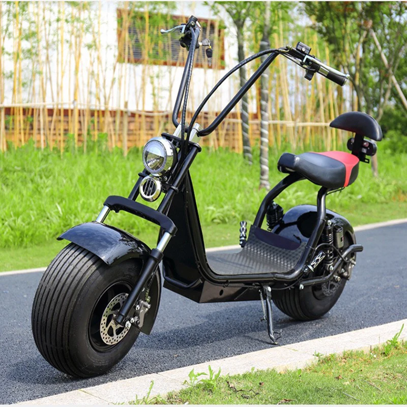 Взрослый Электрический мотоцикл, Электрический скутер Citycoco, электрический велосипед 60V20A 1500 Вт, двойная литиевая батарея с двумя колесами