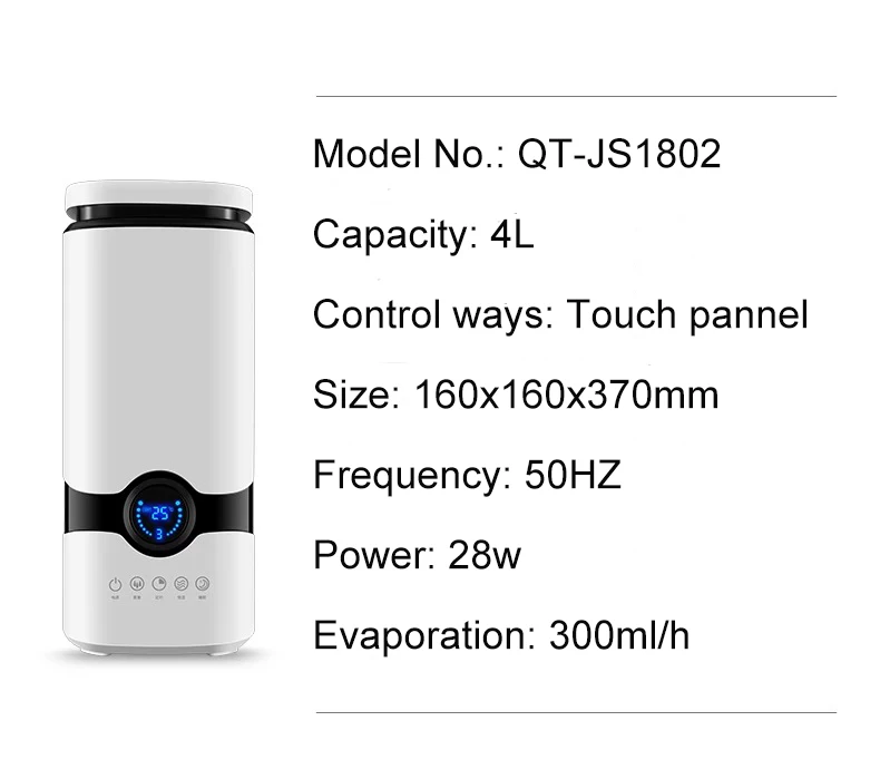 Digital Display 4L Aroma Cool Mist Ultrasonic Humidifier With Remote Control